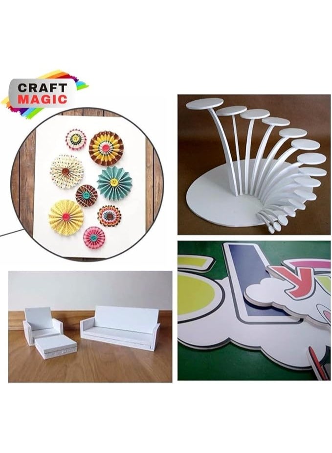 كرافت ماجيك لوح فوم أسود مزدوج الوجه بحجم A3 بسماكة 5 مم (42 × 29.7 سم) – عبوة من 4 أوراق بوليسترين لصنع النماذج، تركيب الصور، العروض التقديمية، الفنون والحرف، المدرسة والمكتب - Image 4